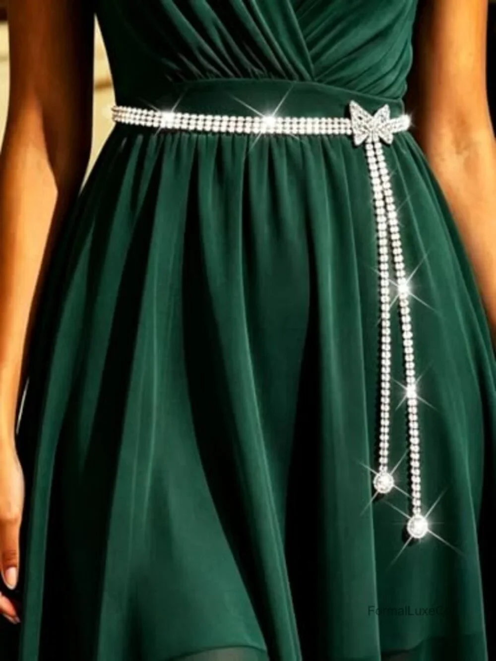 Rhinestone Chain Belt Sparkly Waist Fashion Bling Dress Accessory
